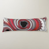 Abstraktes Rot-Schwarz-Weiß-Fraktal Seitenschläferkissen (Vorderseite)