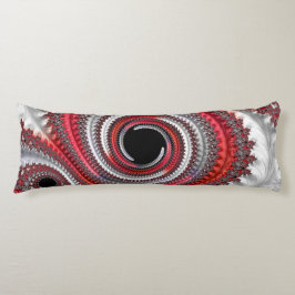 Abstraktes Rot-Schwarz-Weiß-Fraktal Seitenschläferkissen