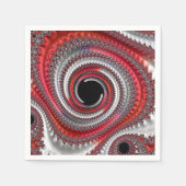 Abstraktes Rot-Schwarz-Weiß-Fraktal Serviette (Vorderseite)