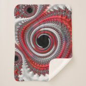 Abstraktes Rot-Schwarz-Weiß-Fraktal Sherpadecke (Vorderseite)