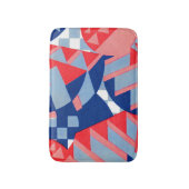 abstraktes Rot und Blau Badematte (Vorderseite Vertikal)