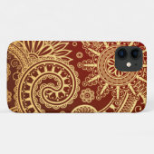 Abstraktes Rot und Goldblumenmuster Case-Mate iPhone Hülle (Rückseite (Horizontal))