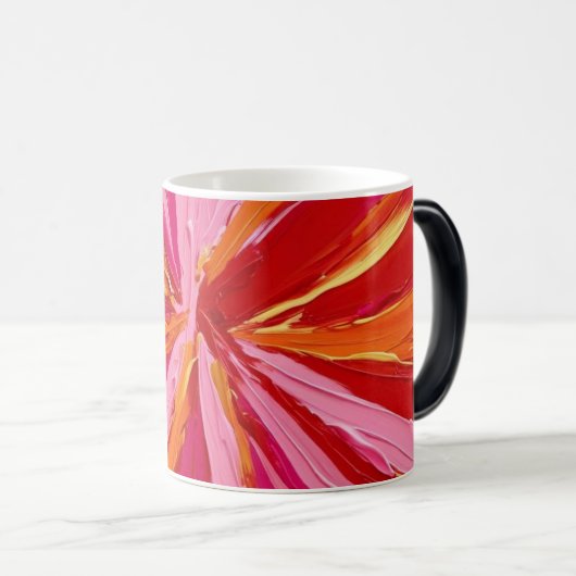 Abstraktes Rot Verwandlungstasse (VorderseiteRechts)