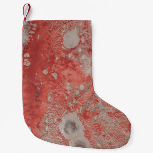 Abstraktes Rot-Weiß-Bild Kleiner Weihnachtsstrumpf