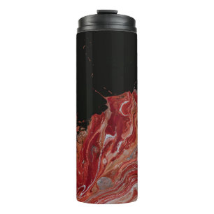 Abstraktes Rot-Weiß-Bild Thermosbecher
