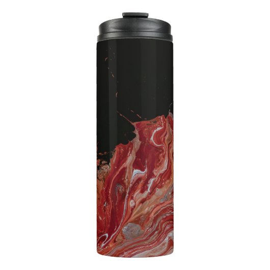 Abstraktes Rot-Weiß-Bild Thermosbecher (Vorderseite)