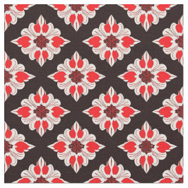 Abstraktes Rot-Weiß-Muster Stoff