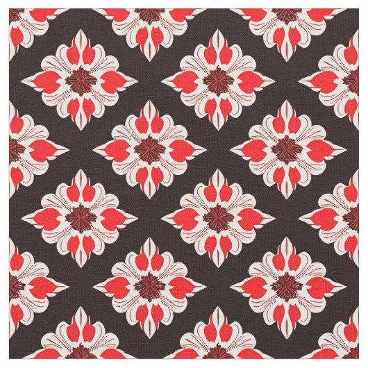 Abstraktes Rot-Weiß-Muster Stoff (Nahaufnahme)