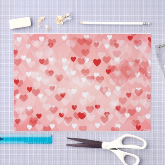 Abstraktes Rot, Weiß und Rosa gemischt Seidenpapier (Handwerk)