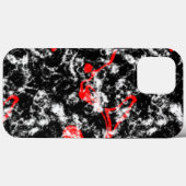 Abstraktes Rot-, Weiß- und Schwarz-Marmor Case-Mate iPhone Hülle (Rückseite (Horizontal))