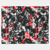 Abstraktes Rot-, Weiß- und Schwarz-Marmor Fleecedecke (Vorderseite (Horizontal))