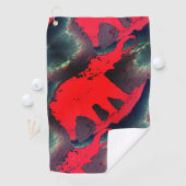 Abstraktes Rot zeichnend mit sehr rustikaler Wirku Golfhandtuch (Insitu)