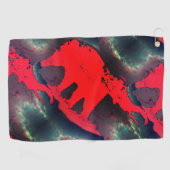 Abstraktes Rot zeichnend mit sehr rustikaler Wirku Golfhandtuch (Horizontal)