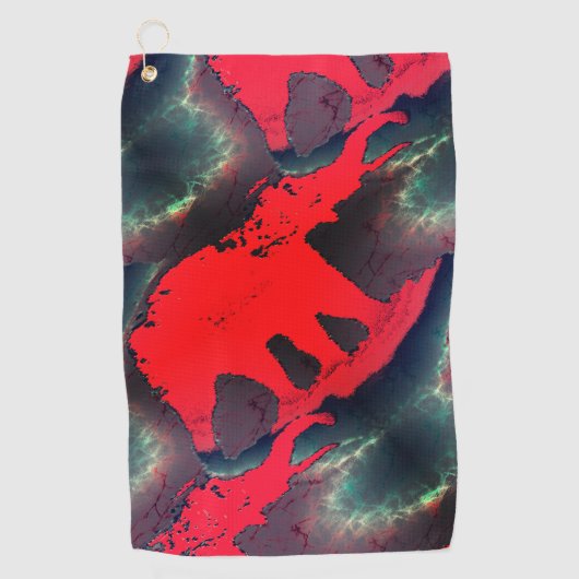 Abstraktes Rot zeichnend mit sehr rustikaler Wirku Golfhandtuch (Vorderseite)