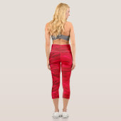 ABSTRAKTES ROTES ASTRAL-BILD CAPRI LEGGINGS (Rückseite)