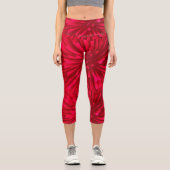 ABSTRAKTES ROTES ASTRAL-BILD CAPRI LEGGINGS (Vorderseite)