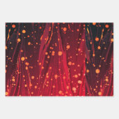 ABSTRAKTES ROTES BLAUENPAPIER, GOLDSPLASHEN GESCHENKPAPIER SET (Vorderseite 3)