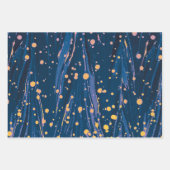 ABSTRAKTES ROTES BLAUENPAPIER, GOLDSPLASHEN GESCHENKPAPIER SET (Vorderseite 2)