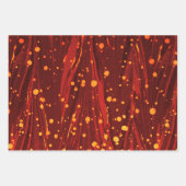 ABSTRAKTES ROTES BLAUENPAPIER, GOLDSPLASHEN GESCHENKPAPIER SET (Vorderseite)