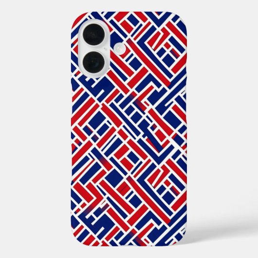 Abstraktes rotes blaues Muster Case-Mate iPhone Hülle (Rückseite)