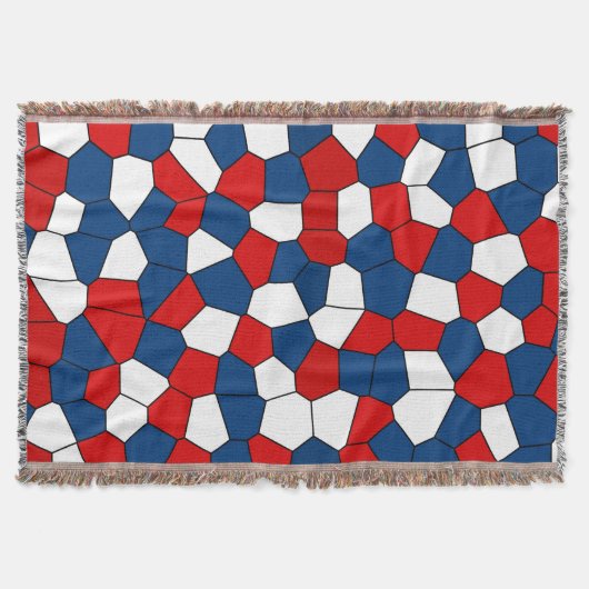 Abstraktes rotes, blaues Muster Decke (Vorderseite)