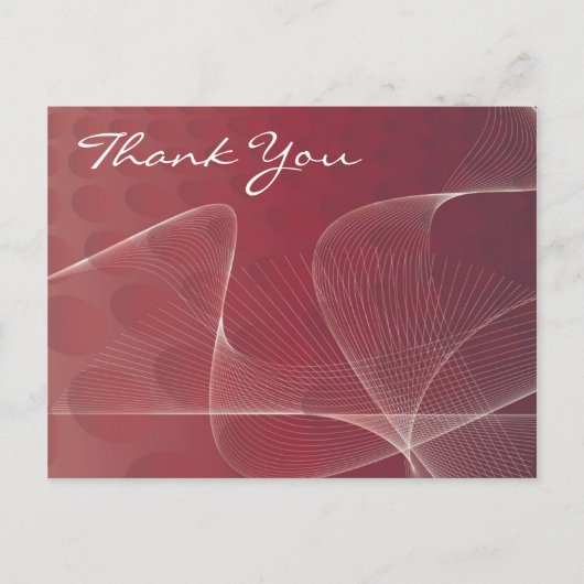 abstraktes rotes Dankeschön Postkarte (Vorderseite)