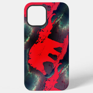 Abstraktes rotes Elefantendrawing mit sehr rustika iPhone 12 Pro Max Hülle