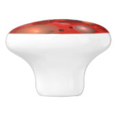 Abstraktes rotes Fraktal Keramikknauf (Seitenansicht)