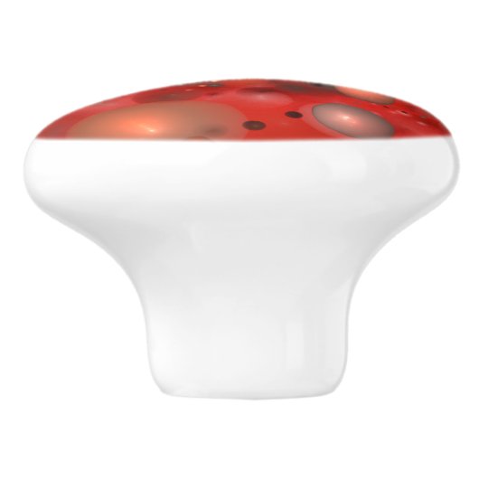 Abstraktes rotes Fraktal Keramikknauf (Seitenansicht)