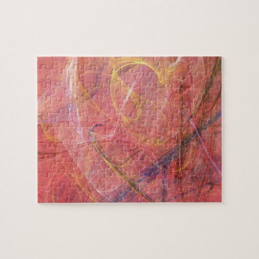 Abstraktes rotes Fraktal Puzzle (Horizontal)