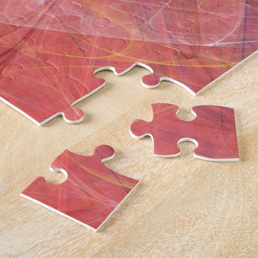 Abstraktes rotes Fraktal Puzzle (Seite)