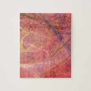 Abstraktes rotes Fraktal Puzzle