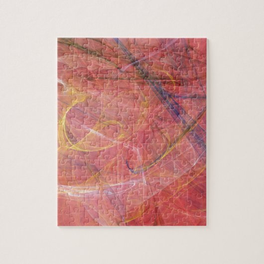 Abstraktes rotes Fraktal Puzzle (Vertikal)