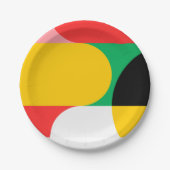 Abstraktes rotes gelbes geometrisches Muster Pappteller (Vorderseite)