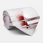 Abstraktes rotes Gesicht Krawatte (Gerollt)