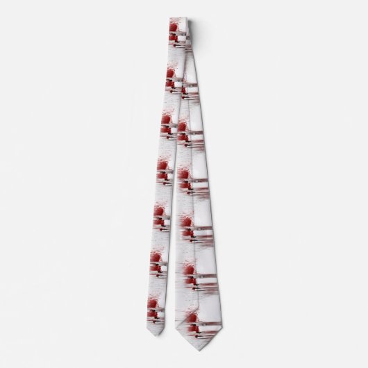 Abstraktes rotes Gesicht Krawatte (Rückseite)
