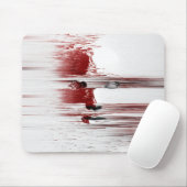 Abstraktes rotes Gesicht Mousepad (Mit Mouse)