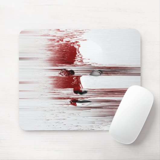 Abstraktes rotes Gesicht Mousepad (Mit Mouse)