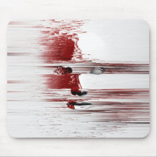 Abstraktes rotes Gesicht Mousepad