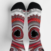 Abstraktes Rotes Gradient Spiral Fraktal Socken (Oben)