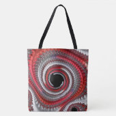Abstraktes Rotes Gradient Spiral Fraktal Tasche (Vorderseite)