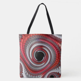 Abstraktes Rotes Gradient Spiral Fraktal Tasche
