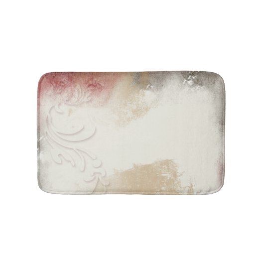 Abstraktes Rotes Grau Swirl Badematte (Vorderseite)