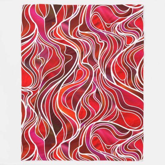 Abstraktes Rotes Hartglas Fleecedecke (Vorderseite)