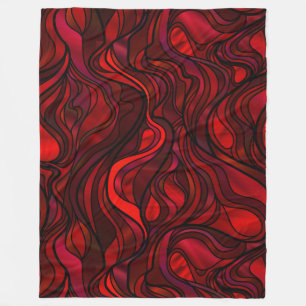 Abstraktes Rotes Hartglas Fleecedecke