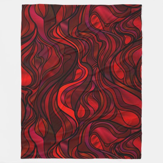 Abstraktes Rotes Hartglas Fleecedecke (Vorderseite)