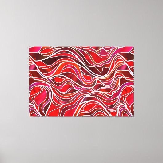 Abstraktes Rotes Hartglas Leinwanddruck (Vorderseite)