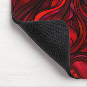 Abstraktes Rotes Hartglas Mousepad (Ecke)