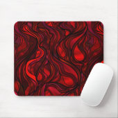 Abstraktes Rotes Hartglas Mousepad (Mit Mouse)