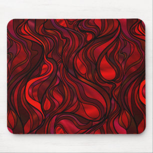 Abstraktes Rotes Hartglas Mousepad